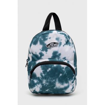 Vans rucsac culoarea turcoaz, mic, cu imprimeu