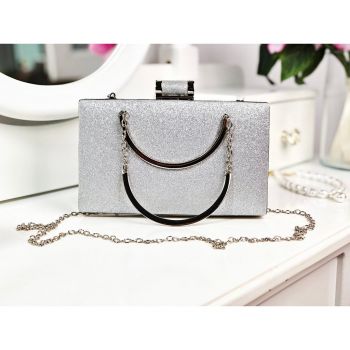 Poșetă clutch silver piele eco Alexis