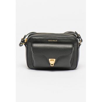 Geanta crossbody de piele cu buzunar exterior Beat