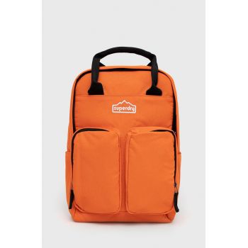 Superdry rucsac femei, culoarea portocaliu, mare, neted