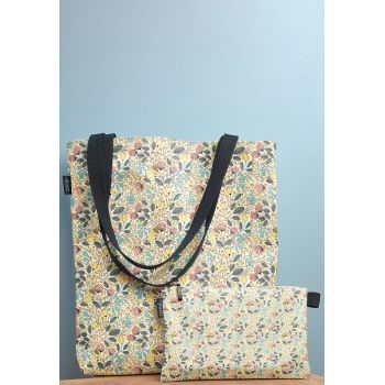 Geanta tote cu imprimeu floral