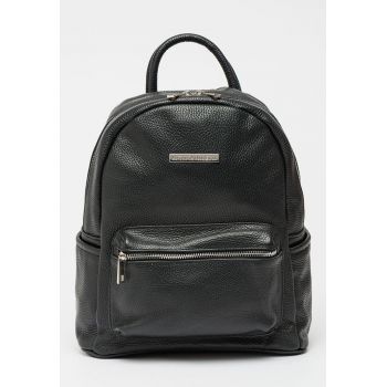 Rucsac de piele cu buzunare exterioare