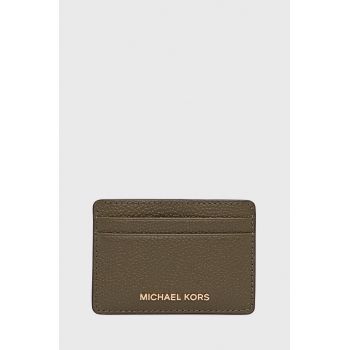 MICHAEL Michael Kors carcasa din piele femei, culoarea verde