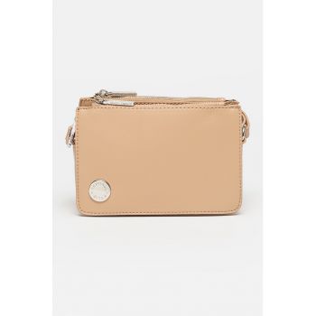 Geanta crossbody de piele ecologica cu buzunare exterioare cu fermoar Charlotte