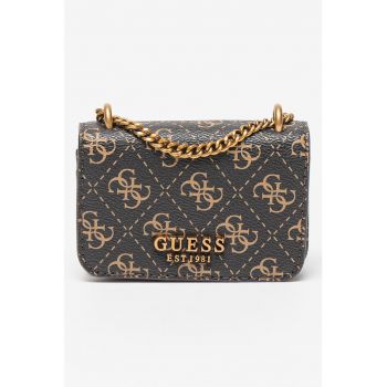 Geanta crossbody de piele ecologica cu model monograma
