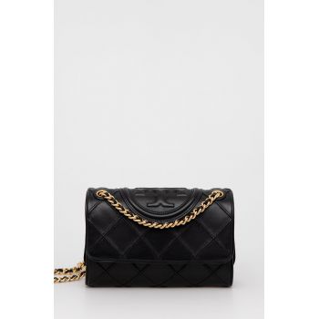 Tory Burch poseta de piele culoarea negru