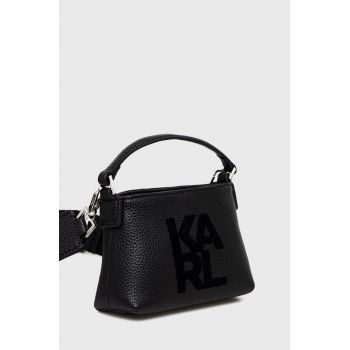 Karl Lagerfeld poseta de piele culoarea negru