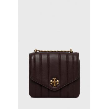 Tory Burch poseta de piele Kira culoarea maro