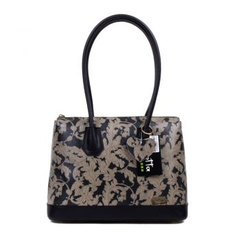 Geanta Piele, Model Pretta- 251 Floral Vintage Negru