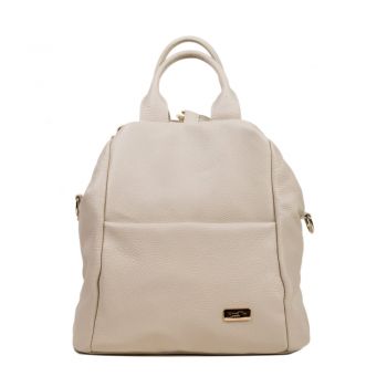 Geanta-Rucsac Piele, Model Pretta-8190 Crem