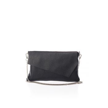 Geanta crossbody din piele cu bareta din lant