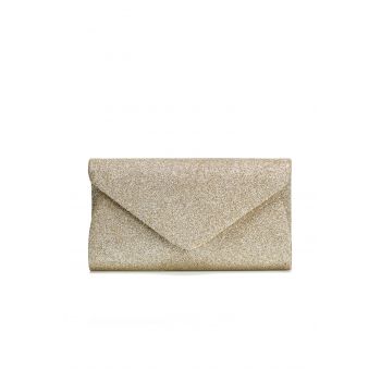 Clutch Bella auriu cu sclipici la reducere