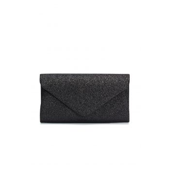 Clutch Bella negru cu sclipici