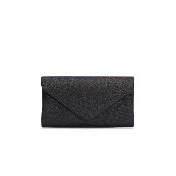 Clutch Bella negru cu sclipici