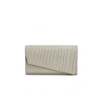 Clutch Denisa auriu cu pliuri