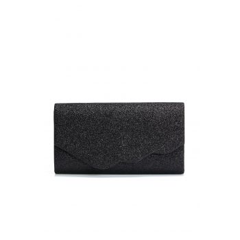 Clutch Erika negru cu sclipici