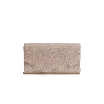 Clutch Erika roze cu sclipici