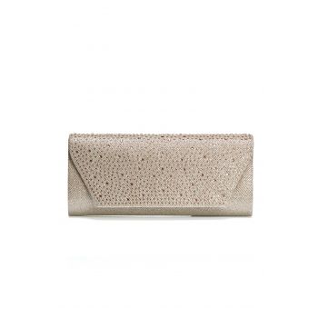 Clutch Jamila auriu cu strasuri