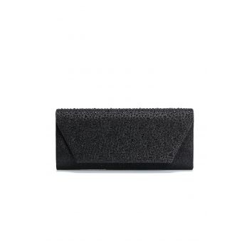 Clutch Jamila negru cu strasuri