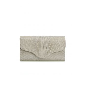 Clutch Olena auriu cu design in pliuri