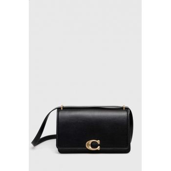 Coach poseta de piele culoarea negru