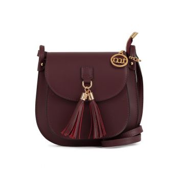 Geanta crossbody de piele cu canafi Farsaglia