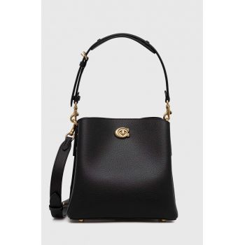 Coach poseta de piele culoarea negru