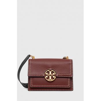 Tory Burch poseta de piele culoarea bordo