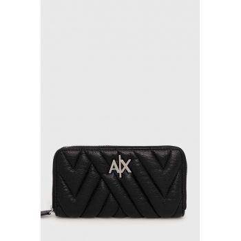 Armani Exchange portofel femei, culoarea negru