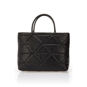 Geanta tote de piele cu aspect matlasat