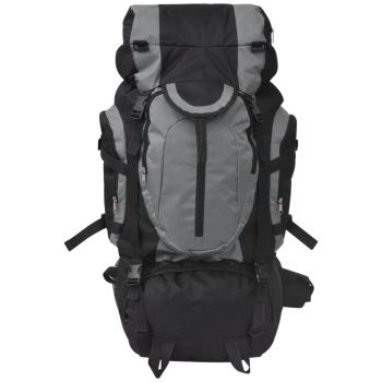 vidaXL Rucsac pentru drumeții XXL, 75 L, Negru și gri
