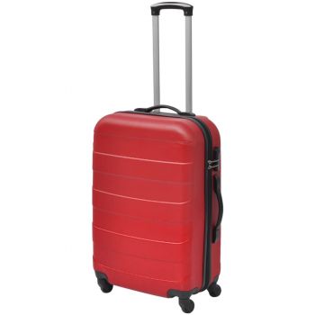 vidaXL Set valize rigide, roșu, 3 buc., 45,5/55/66 cm