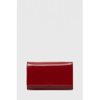 Answear Lab portofel de piele femei, culoarea rosu