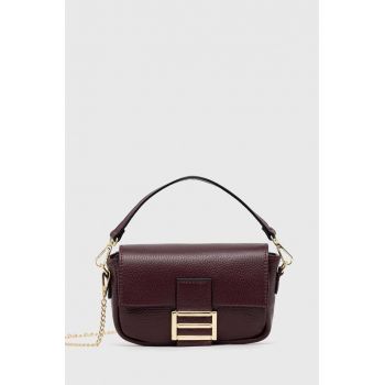 Answear Lab poseta de piele culoarea bordo