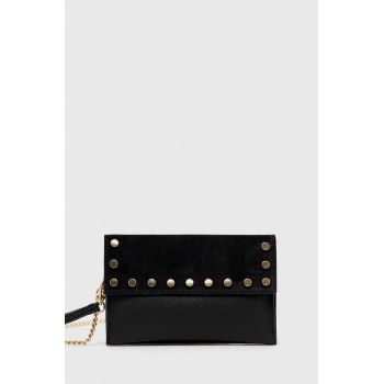 Answear Lab poseta de piele culoarea negru