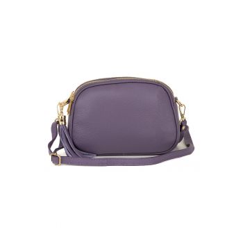 Geanta crossbody din piele cu aspect metalizat Gradisca