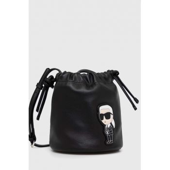 Karl Lagerfeld poseta de piele culoarea negru