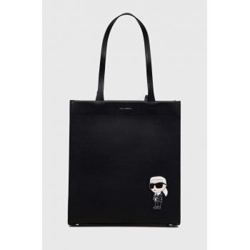 Karl Lagerfeld poseta de piele culoarea negru