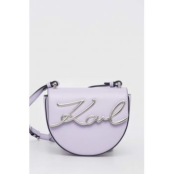 Karl Lagerfeld poseta de piele culoarea violet