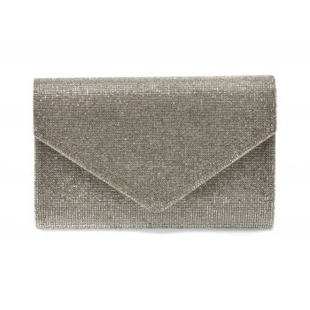 Poseta plic ALDO argintie, GEAVEN040, din meterial textil
