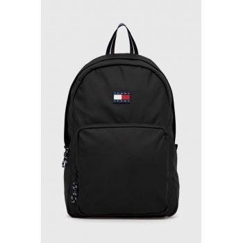 Tommy Jeans rucsac barbati, culoarea negru, mare, cu imprimeu