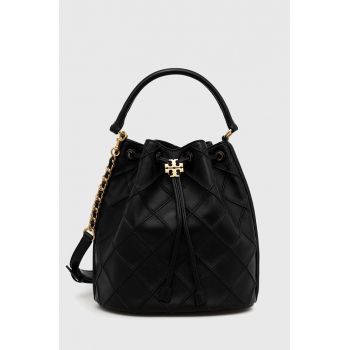 Tory Burch poseta de piele culoarea negru