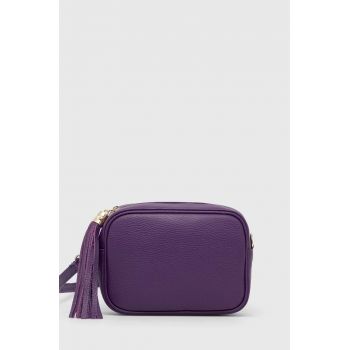 Answear Lab poseta de piele culoarea violet