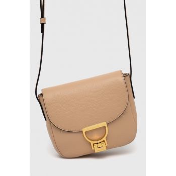 Coccinelle poseta de piele culoarea bej