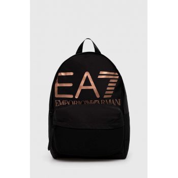 EA7 Emporio Armani rucsac culoarea negru, mare, cu imprimeu