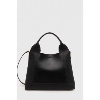 Furla poseta de piele culoarea negru