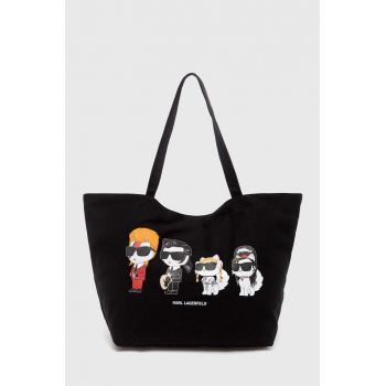 Karl Lagerfeld geanta de bumbac culoarea negru