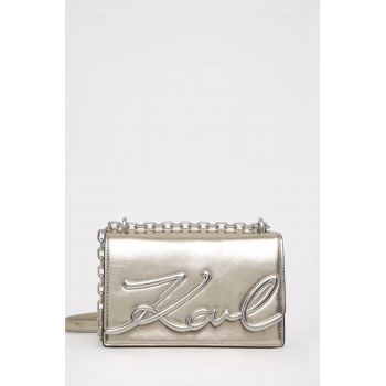 Karl Lagerfeld poseta de piele culoarea auriu