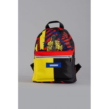 Rucsac cu imprimeu si buzunar frontal Rucsac cu imprimeu si buzunar frontal