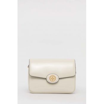 Tory Burch poseta de piele culoarea bej